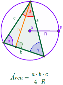  calcular lados, ángulos y áreas de triángulos. Fórmula del área de un triángulo aplicando el teorema del seno. 